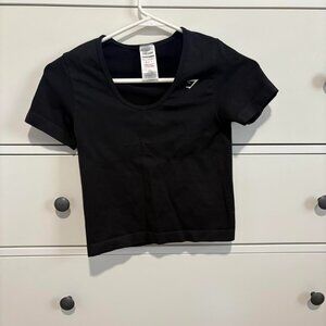 Gymshark Women's Black Crop-top